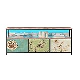 mellow multimedia table Espace de rangement amplifié : organisez vos essentiels avec facilité en utilisant les 3 tiroirs en tissu vintage. Chaque tiroir offre un rangement pratique tout en conservant l'aspect esthétique du bureau. La combinaison d'éléments vintage et de fonctionnalités modernes ajoute un charme unique à votre espace de travail, en se fondant parfaitement avec divers styles de décoration.