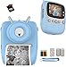 Produktbild Sofortbildkamera, Kinder Kamera, Selfie Dual Kamera/30 Mp/1080P HD Videokamera/2.4 Zoll Bildschirm/6Farben Pinselstift/2Rollen Druckpapier, Geschenk für Kinder