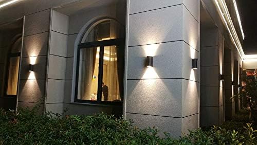 LASIDE Outdoor Wall Lights, Anthracite Grey GU10 Up Down Outside Wall Lights Electric, IP44 Waterproof Aluminium Garden Wall Lights Mains Powered for Patio, Terrace, Garden, Balcony, Porch, Garage
