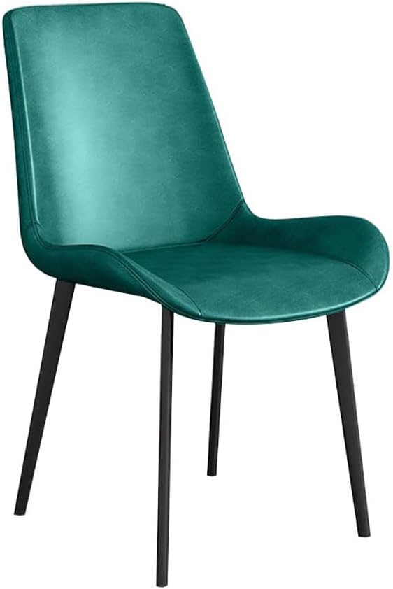 RIVINE Mid Century Dining Chair Set of 2/4/6 Indoor Kitchen Chair PU Leather Seat Carbon Steel Legs Armless Chair Vanity Chair(6 Pack, Brown)
