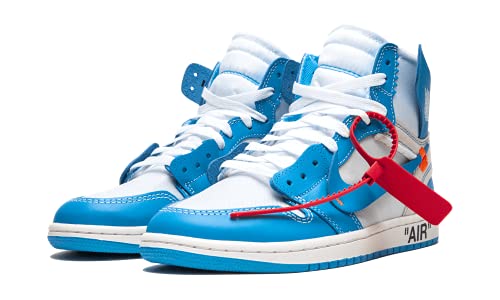 Image of Nike Men's Air Jordan 1 Retro High Off-White UNC, White /Dark Powder Blue /Cone, 4.5