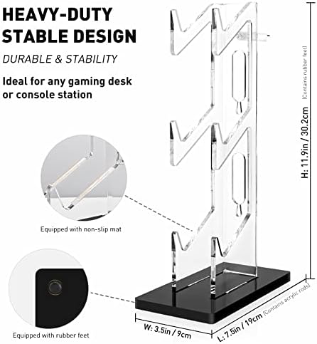 OAPRIRE Universal 3 Tier Controller Holder and Headset Stand for PS4 PS5 Xbox ONE Switch, Controller Stand Gaming Accessories, Build Your Game Fortresses (Black)