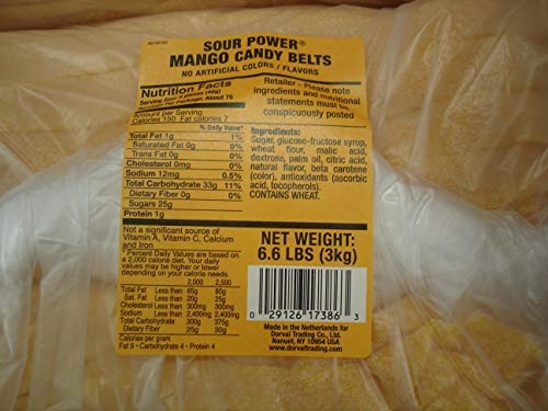 Sour Power Unwrapped Candy Belts, Mango, 6.6 Pound, 105.6 Ounce #TOP1