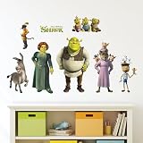 DreamWorks Shrek Wall Decals - Set of 8 Vinyl Stickers for Bathroom Nursery Bedroom Decor - Peel and Stick Room Decorations