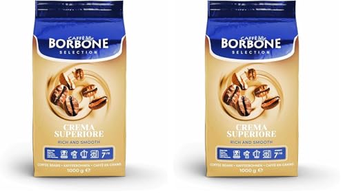 Image of Caffe Borbone Whole Bean Coffee, Medium Roast Arabica and Robusta Blend, Crema Superiore, Rich and Smooth Italian Coffee, 2.2 lb Bag (Pack of 2)