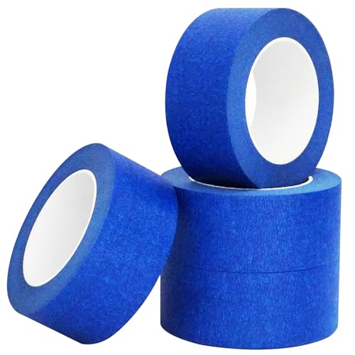 Ruban de peintre bleu 5,1 cm pour éviter les bavures de peinture, pack de 4 rouleaux