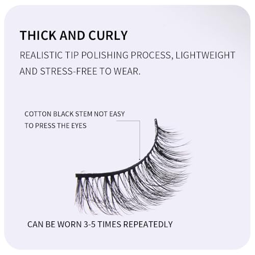 False Eyelashes 7 Pairs 3D Strip Faux Mink Eyelash Natural Lashes Fluffy Wispy Cat Fox-BN04 — view 4