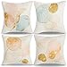 AkcentPillo 45x45 Fundas De Cojines Lino Dorados Cubre Almohadas Geometría Decorativos Impresión Fundas para Almohadas para Sofá Cama Coche Hogar