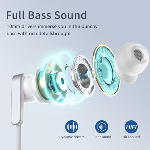 Image of USB C Headphone for Samsung S25 S24 S23 Ultra FE S22 A16 A55 A54 Wired Earbuds Magnetic in-Ear Type C Earphone with Microphone Volume Control Stereo Noise Canceling for iPhone 16 Pro Max Pixel 9 8a