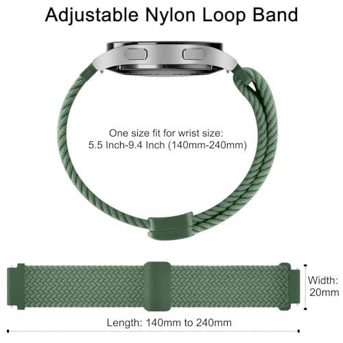 Image of Tobfit Soft Magnet Nylon Watch Strap Compatible for Samsung Galaxy Watch 4 /4 Classic (Watch Not Included), 20mm Smartwatch Nylon Single Loop Woven Band Straps for Men & Women