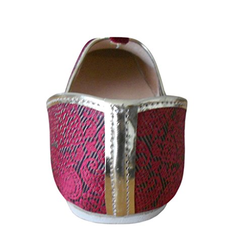 Mojari granate de cuero para hombre: zapatos indios tradicionales para bodas y galas 5