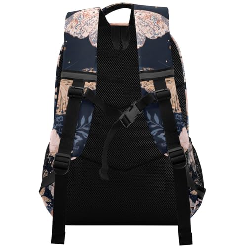 Pink Butterfly Kid's Elementary Middle School Backpack for Son Daughter, Age 6-12 Back to School Backpack Bookbag Schoolbag for Boys Girls2