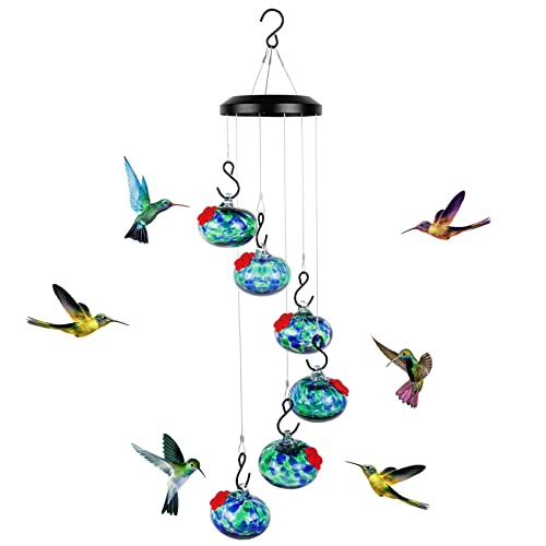 Headak Life Charming Wind Chimes Hummingbird feeders for Outdoors Hanging ant and bee Proof Never Leak Perfect Garden Decor for Outside