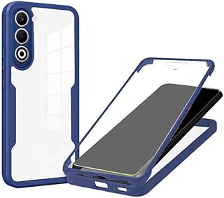 KOOLRIVER・For OPPO A5 5G ケース クリア カバー あり 耐衝撃 透明 背面透明 両面 前後保護 フルカバー シンプル お洒落 For オッポ/カバー(ブルー)