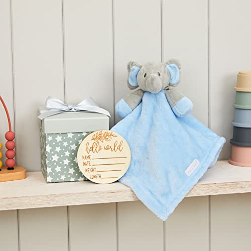 Hoolaroo Elephant Lovey Elephant Security Blanket Loveys For Baby Girls Milestone Gift Set Box Present New Baby Newborn Pink Toy Baby Security Blankets For Girls Personalize #TOP1