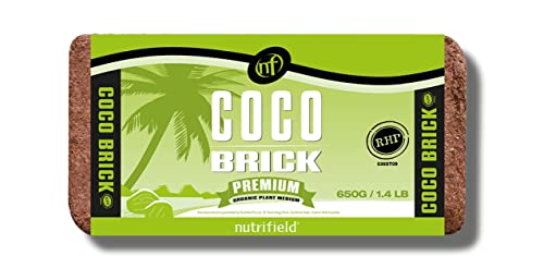 Coco Coir Brick Organic Coconut Coir 650 Gram Coco Fiber Compressed Block Low EC Pre Buffered...