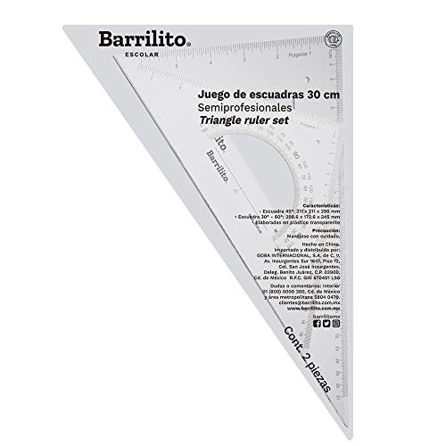 Accesorios Para Cámaras, Office Product Barrilito 2031JE Juego de 2 Escuadras Semi-Profesionales, 29 x 21 cm