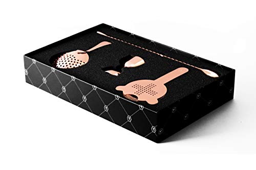 Kotai 4pc bar Set, bar Spoon, Cocktail Strainer, Jigger, Julip Strainer (Copper)