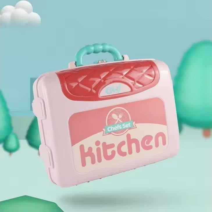 Image of Kitchen Set for Kids Girls Toys | Kids Kitchen Play Set with Lights & Sound | Pretend Cooking Role Play Toy Set for Girls & Boys (WD-P35)