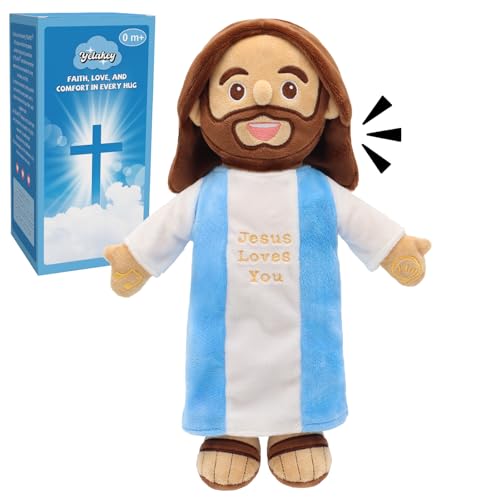 Jésus en peluche parlante Yelakey 33cm avec 36 versets de la Bible
