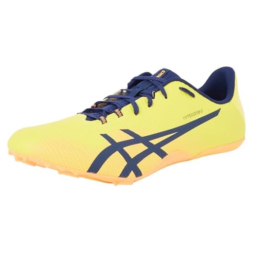 ASICS Homme Hypersprint 8 Sneaker, Étendue Jaune Vif/Bleu, 47 EU