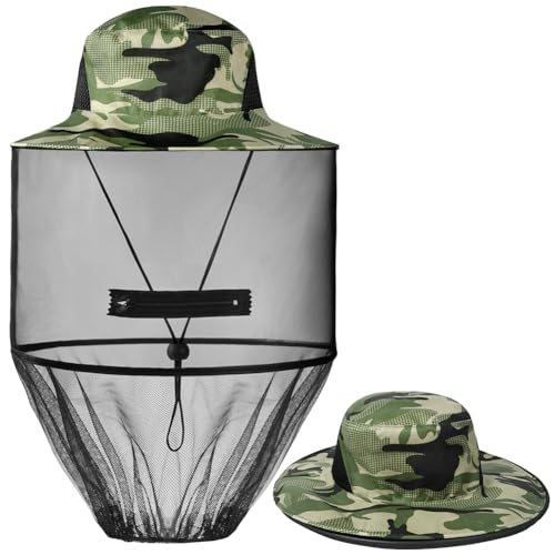 AOGOE Chapeau de Soleil Moustique, Chapeau de Pêche Anti-Moustique, Protection