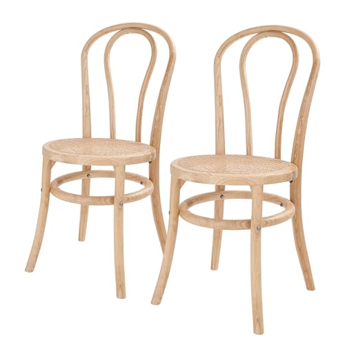 BUTLERS Esszimmerstuhl 2er-Set Wiener Melange mit Rattansitz und...