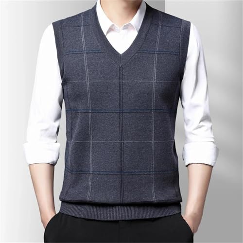 Men's Thick Knitted Sweater Vest V-Neck Sleeveless Pullover Casual Warm Tank Top for Autumn Winter4