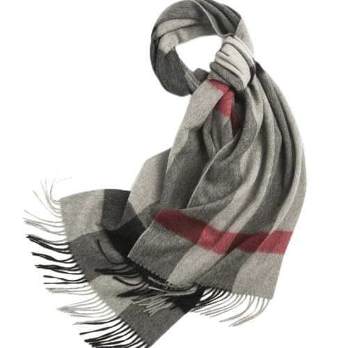 Écharpe en laine à carreaux gris contre le froid pour homme