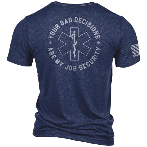Nine Line Your Bad Decisions are My Job Security T-Shirt, Unisex Patriotic Shirt, Dropline Logo and American Flag on Sleeve3