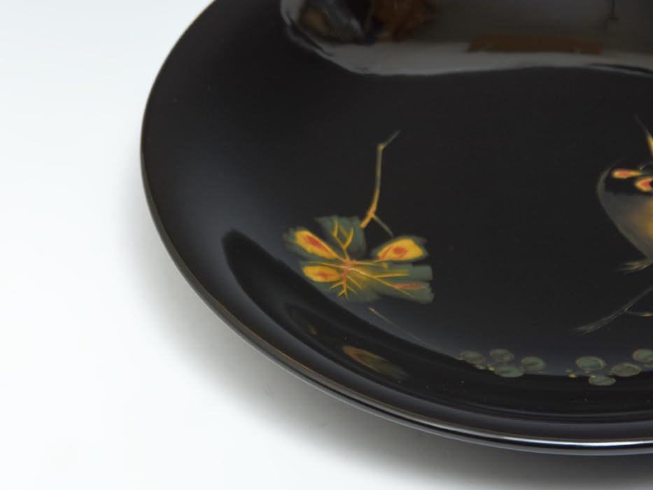 Amazon.co.jp: 無形文化財小野為郎（造）彫漆三彩花鳥文菓子盆共箱