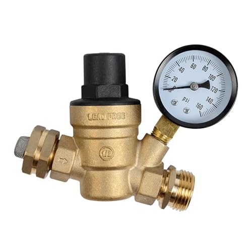 Regulador de presión de agua para RV de rendimiento confiable y calibre de 14 a 160 PSI