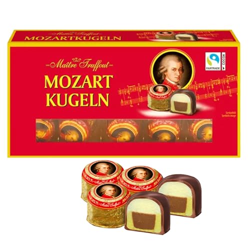 Marzipan Chocolate Gift Box 200g - Mozart Kugeln individually wrapped - mozart kugeln chocolates chocolate marzipan Ideal for Christmas marzipan chocolates gifts cake decorations