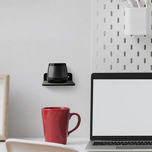 TXEsign Wall Shelf Speaker Stand-2 Pack, Small Wall Shelf Speaker Mount for Bluetooth Speaker, Webcam, Cell Phones, Toy Display Shelf Acrylic Speaker Shelf (Black, Small)