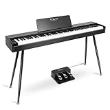 Fesley Stage Digital Piano with Full Weighted Keyboard: Portable Electronic Keyboard with 128K Sound Source, Featuring French Dream Audio Chip, Dual 20W Stereo Speaker, Bluetooth, MIDI Connection