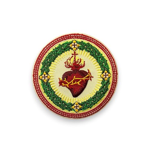 Escudo redondo Sagrado Corazón de Jesús Termoadhesivo