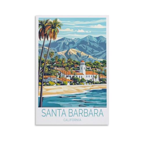Santa Barbara Travel Print Canvas Wall Art 12x18in