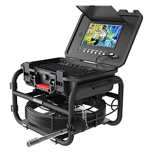 RESKIU Endoscope Camera,Pipe Camera with 512Hz Sonde Transmitter and Receiver, IP68 Waterproof Lights Drain Snake Cable with 9