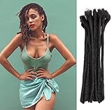 Cypsin 100% Human Hair Dreadlock Extensions - 8 Inch 100 Locs 0.6cm Width Handmade Soft Dread...