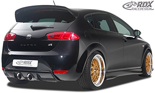 Jupe arrière 'Diffuseur' compatible avec Seat Leon 1P FR/Cupra (échappement en centre) (PUR), Unlackiert, Noir
