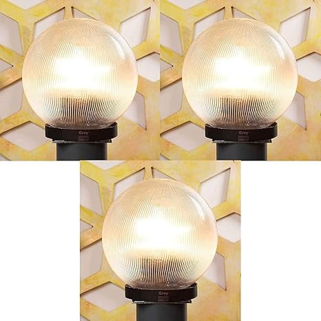 Image of 8 Inch Transparent Globe Gate Light for Main Gate Pillar, Clear Plastic Outdoor, Waterproof Pillar Post Light, (Bulb Not Included) Pack of 4,