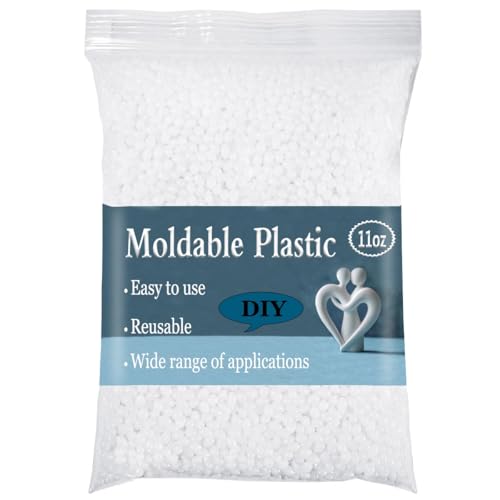 11oz Reusable Moldable Thermoplastic Beads Hot Water Meltable Polymorph Plastic Pellets for Adult Art Modeling Cosplay Prop Making Temporary Repair Prop Decoration (11oz-White)