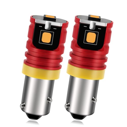 Image of Ruiandsion 2pcs BAW9S LED Bulbs Yellow 10-30V 12V 24V Turn Signal Lights 3838 3 SMD Chipset LED Bulbs for Car Motorcycle Trucks