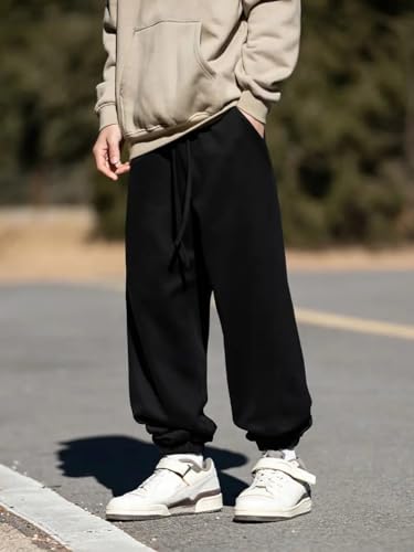 Image of dockstreet Straight Wide fit Long Length Cinched Bottom Jogger for Men /Trending Multi Pocket Style, Relaxed Casual Pants for Men