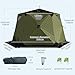 Instant Pop-Up Ice Fishing Tent Insulated 420D Hexagon Shelter for 5-6 People Portable Ice Shanty with Stove Jack & Dark Green Camo Ideal for Ice Fishing & Winter Camping