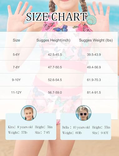 RAISEVERN Girls Swimsuit Two Piece Bathing Suit Bikini Set 5-12 Years4