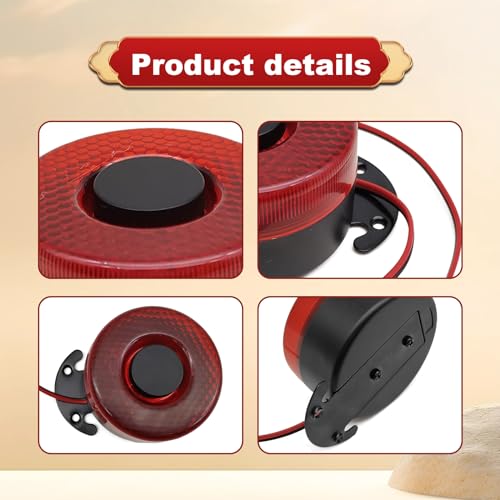 Car Back-up Alarm, 12V/24V 105dB Reverse Beeper Backup Alarm Vehicle Auto Back Up Horn Truck Backup Horn with LED Light, Buzzer Siren Waterproof Universal Backup Accessories - Thumbnail 2