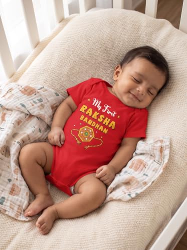 Image of Baby Buzz My First Rakhi Baby Dress For Boy Girl New Born Clothes Bodysuit | Rakshabandhan Outfit