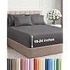 Extra Deep Queen Sheet Set - 6 Piece Breathable and Cooling Sheets - Grey