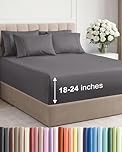 Extra Deep King Sheet Set - 6 Piece Breathable & Cooling Sheets - Hotel Luxury Bedding for Women, Men, Kids & Teens - Easy-Fit, Soft, Wrinkle Free and Comfy - Grey Sheet Set with Extra Deep Pockets